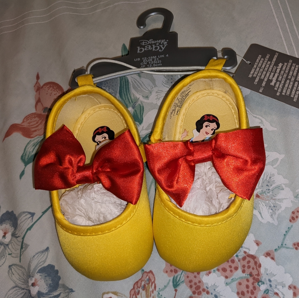 Disney Store Snow White Princess Baby Slippers Costume Shoes 12-18 Months